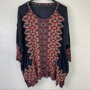 Johnny Was Embroidered Tunic Blouse Top $275 Size: 2x.